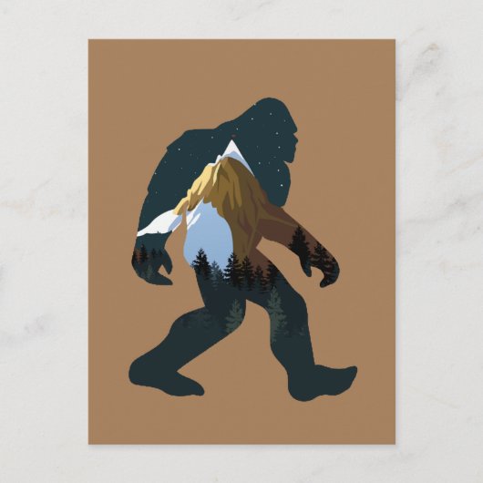 Night Forest Bigfoot Briefkaart (Voorkant)