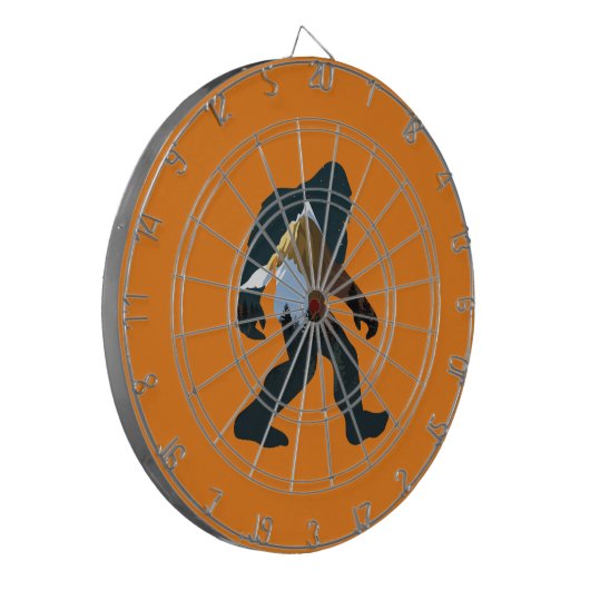 Night Forest Bigfoot Dartbord (Voorkant Links)