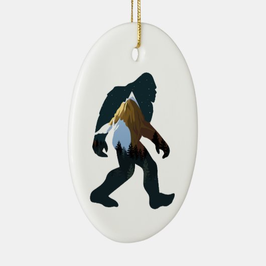 Night Forest Bigfoot Keramisch Ornament (Rechts)
