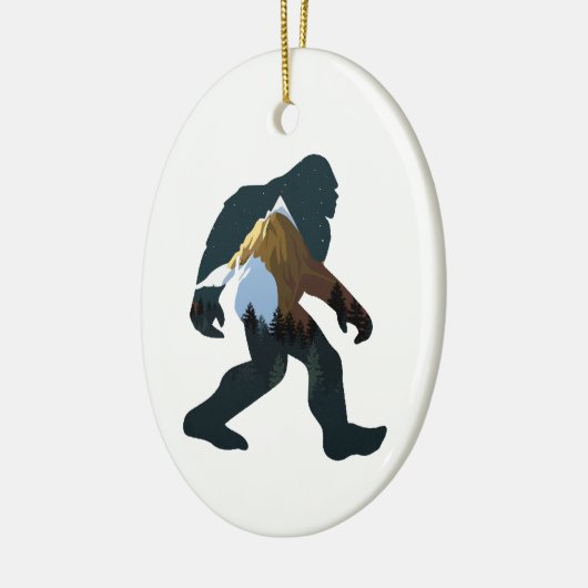 Night Forest Bigfoot Keramisch Ornament (Links)