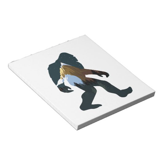 Night Forest Bigfoot Notitieblok (Schuin)