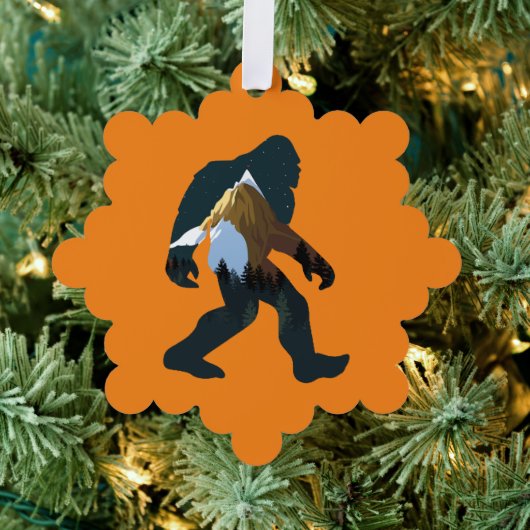 Night Forest Bigfoot Ornament Kaart (Insitu (Drie))