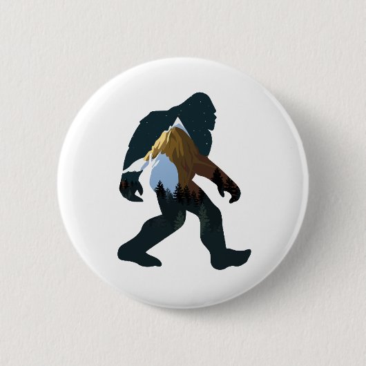Night Forest Bigfoot Ronde Button 5,7 Cm (Voorkant)