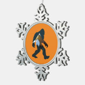 Night Forest Bigfoot Tin Sneeuwvlok Ornament (Rechts)