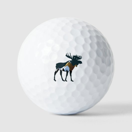 Night Forest Moose Golfballen (Voorkant)