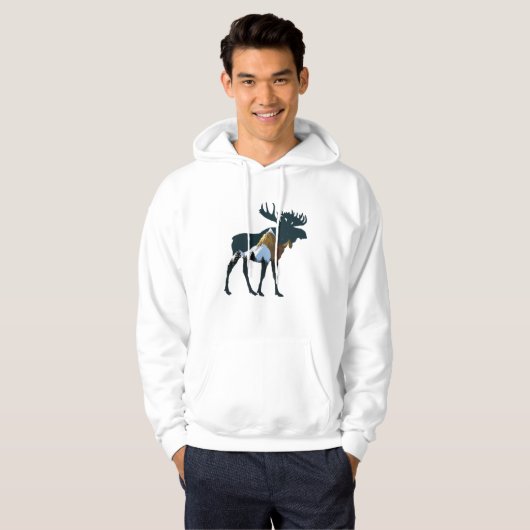 Night Forest Moose Hoodie (Voorkant volledig)