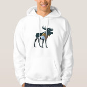 Night Forest Moose Hoodie (Voorkant)