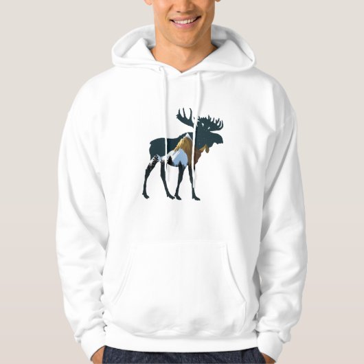 Night Forest Moose Hoodie (Voorkant)