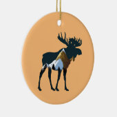 Night Forest Moose Keramisch Ornament (Rechts)