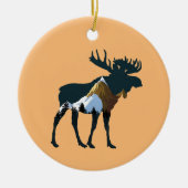 Night Forest Moose Keramisch Ornament (Voorkant)