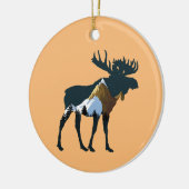 Night Forest Moose Keramisch Ornament (Links)