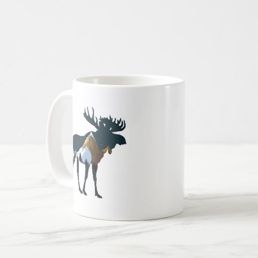 Night Forest Moose Koffiemok (Voorkant links)