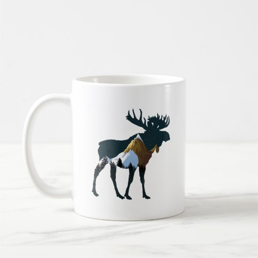 Night Forest Moose Koffiemok (Links)