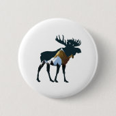 Night Forest Moose Ronde Button 5,7 Cm (Voorkant)