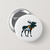 Night Forest Moose Ronde Button 5,7 Cm (Voorkant /achterkant)