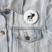 Night Forest Moose Ronde Button 5,7 Cm (In situ)