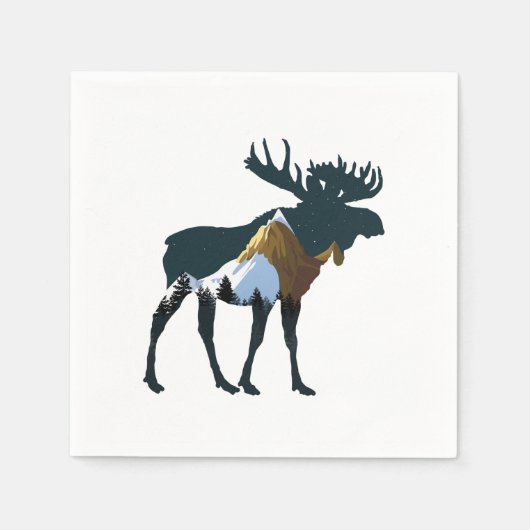 Night Forest Moose Servet (Voorkant)