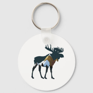 Night Forest Moose Sleutelhanger