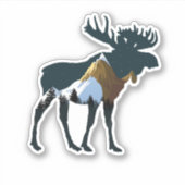 Night Forest Moose Sticker (Voorkant)