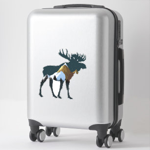 Night Forest Moose Sticker