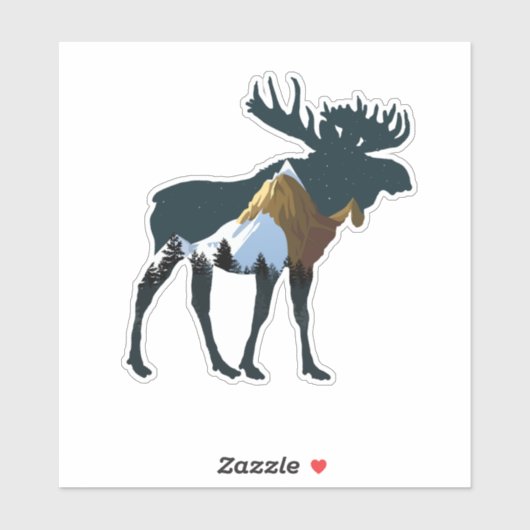 Night Forest Moose Sticker (Vel)
