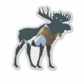 Night Forest Moose Sticker (Voorkant)