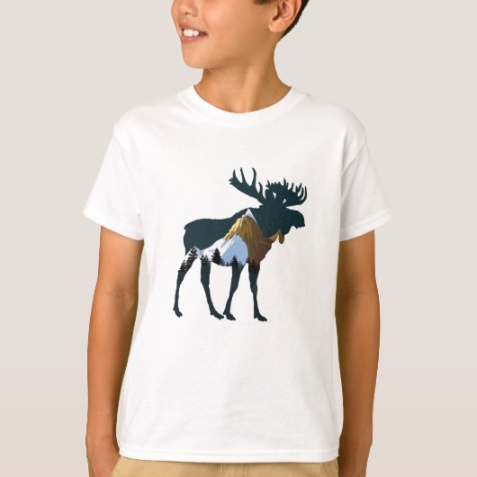 Night Forest Moose T-shirt (Voorkant)