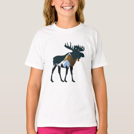 Night Forest Moose T-shirt (Voorkant)