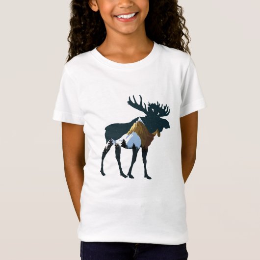 Night Forest Moose T-shirt (Voorkant)