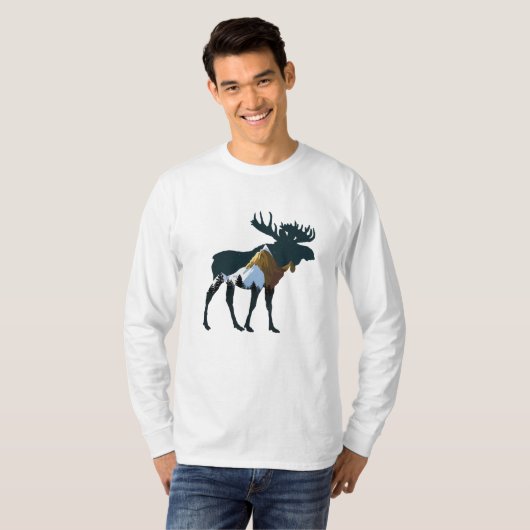 Night Forest Moose T-shirt (Voorkant volledig)