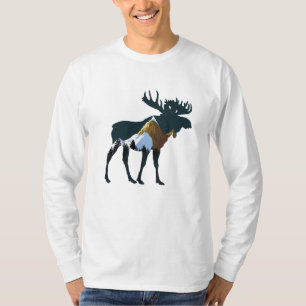Night Forest Moose T-shirt