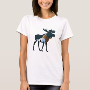 Night Forest Moose T-shirt