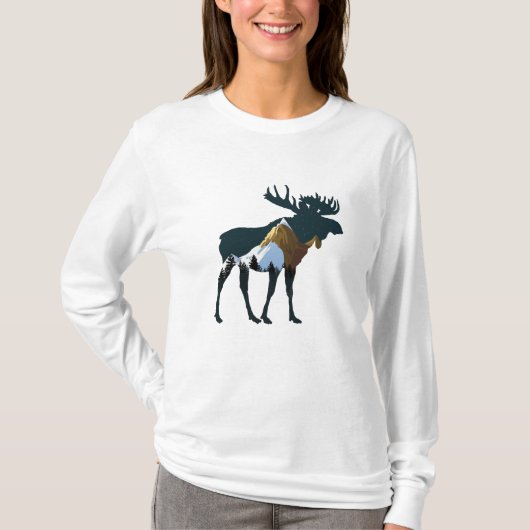 Night Forest Moose T-shirt (Voorkant)