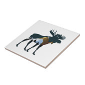 Night Forest Moose Tegeltje (Zijkant)