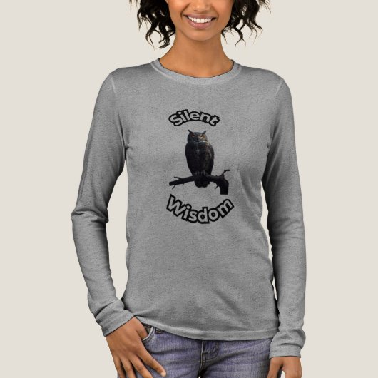  **Night Forest Owl – Realistic Nocturnal Owl Illu Tri-Blend Shirt (Voorkant)