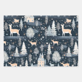 Night Forest Winter Village Inpakpapier Vel (Voorkant 2)