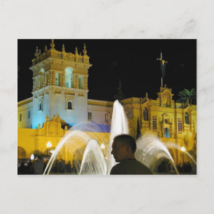 Night Fountains Water Balboa Park Prado Briefkaart