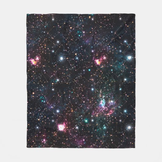 Night Galaxy Space PrintSeamless Pattern in Repeat Fleece Deken (Voorkant)