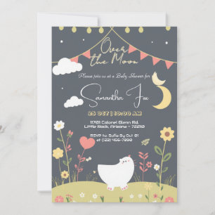 Night Garden Baby shower met maanlicht huisdier Kaart