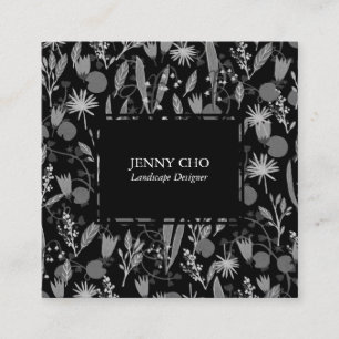 Night Garden Botanical Floral Planten Moderne Chic Vierkante Visitekaartje