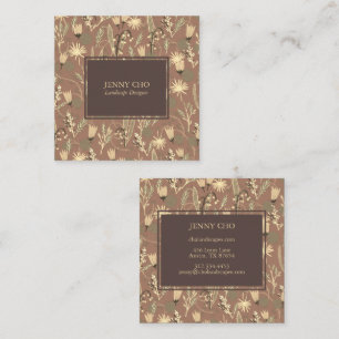 Night Garden Botanical Floral Planten Moderne Chic Vierkante Visitekaartje