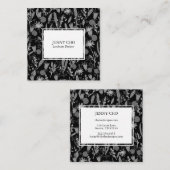 Night Garden Botanical Floral Planten Moderne Chic Vierkante Visitekaartje (Voorkant / Achterkant)