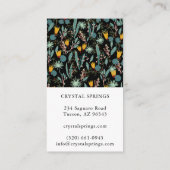 Night Garden Botanical Planten Moderne Chic Black Visitekaartje (Achterkant)