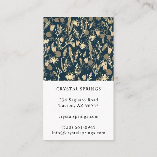 Night Garden Botanical Planten Moderne Chic Floral Visitekaartje (Achterkant)