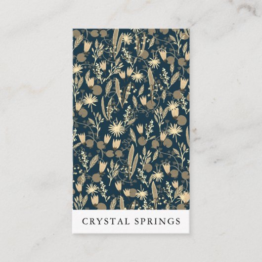 Night Garden Botanical Planten Moderne Chic Floral Visitekaartje (Voorkant)