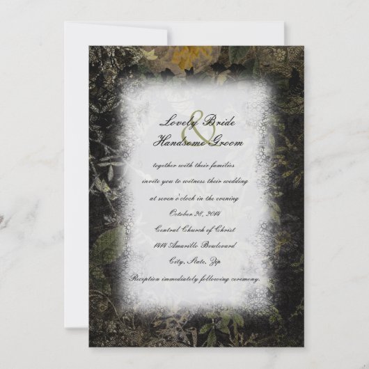 Night Garden Gothic Wedding Invitation Kaart (Voorkant)