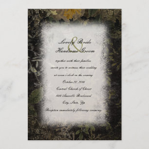 Night Garden Gothic Wedding Invitation Kaart