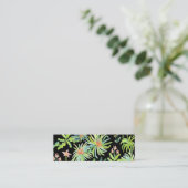 Night Garden Waterverf Botanical Colorful Elegant Mini Visitekaartje (Staand voorkant)