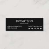 Night Garden Waterverf Botanical Colorful Elegant Mini Visitekaartje (Achterkant)