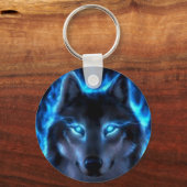 Night Ghost Wolf Sleutelhanger (Voorkant)